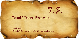 Tomásch Patrik névjegykártya